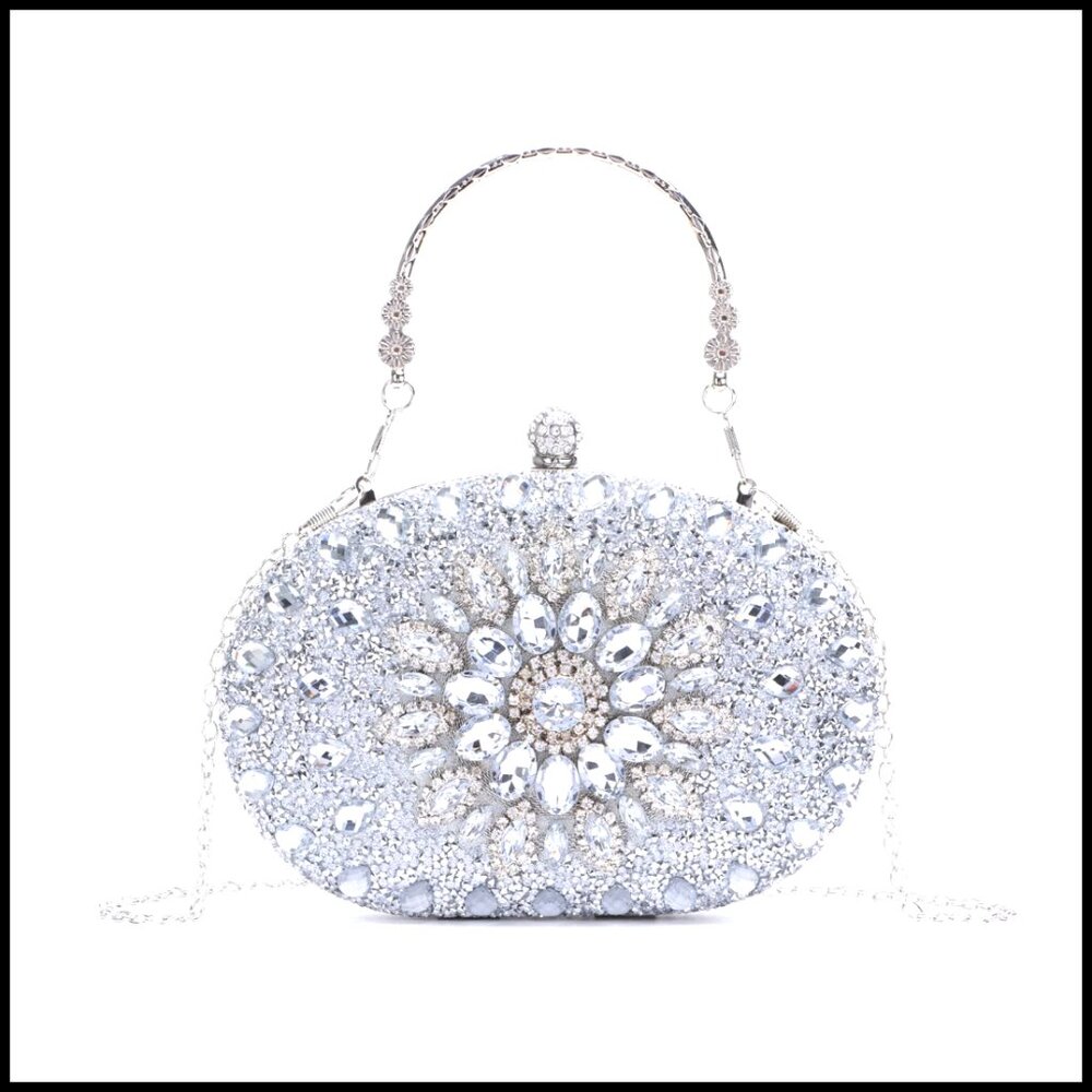Rhinestone Evening Clutch Purse Bling Sparkly Crystal Wedding Party Tote Bag